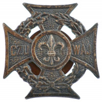 Lengyelország DN 'Czu Waj' bronz cserkész jelvény csavaros hátlappal T:1- Poland ND 'Czu Waj' bronze scout badge screw back C:AU