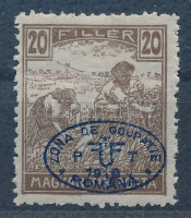 Debrecen I. 1919 Arató 20f Flasch, Bodor vizsgálójelekkel (100 példány) RRR! (60.000)