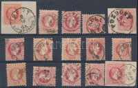 1867 15 db 5kr közte szép / olvasható bélyegzések