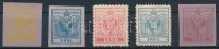 1851 Hírlapbélyeg 1881 és 1890 évi utánnyomása 5 különböző színben