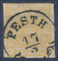 1850 1kr MP okkersárga 'PESTH'