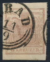1850 6kr HP I. ívszéli nyomat '(A)RAD'