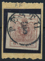 1850 6kr HP lemezhibás bélyeg 'PESTH'