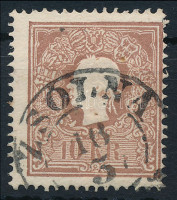 1858 10kr II. tipus nagy festékfolttal 'ZSOLNA'