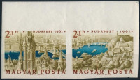 1961 Bélyegnap (34.) - Budapest panoráma ívszéli vágott 2 érték (3.500)