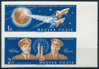 1962 Az első csoportos űrrepülés ívszéli vágott pár (gumihiba / gum disurbance) (3.400)
