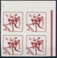1964 Évfordulók - Események (II.) 2Ft Magyar-svéd atlétikai verseny ívsarki vágott négyestömbben (4.000) (ráncok, apró folt / creases, small spot)