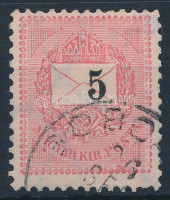 1889 5kr erősen jobbra tolódott értékszám