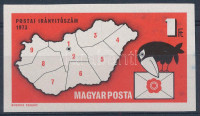 1973 Postai irányítószám-rendszer I. vágott bélyeg