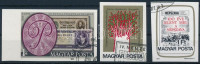 1975-1977 3 db klf vágott bélyeg, Finnugor kongresszus, Pénzjegynyomda, 100 éves a Népszava (4.900)