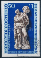 1976 Bélyegnap (49.) - Budavári gótikus szobrok 2,50 (+1)Ft 'Fegyverhordozó' vágott bélyeg