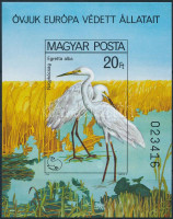1980 Madarak - Védett vízimadarak vágott blokk (6.000)