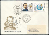 1980 Johannes Kepler vágott szelvényes bélyeg FDC-n (3.000)