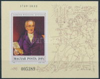 1982 Festmény (XX.) - Johann Wolfgang Goethe vágott blokk