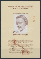 1982 Kodály Zoltán vágott blokk