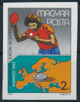 1982 Asztalitenisz EB, Budapest vágott bélyeg