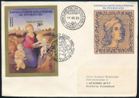 1983 Festmény XXI. - Raffaello vágott blokk FDC-n (4.500)
