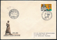 1984 Kőrösi Csoma Sándor vágott bélyeg FDC-n
