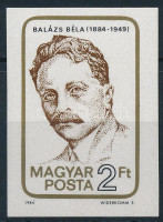1984 Balázs Béla vágott bélyeg / Mi 3716 imperforate stamp