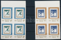 1985 Olymphilex bélyegkiállítás vágott ívszéli négyestömbök (12.000)