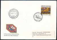 1986 Nemzetközi Keletiszőnyeg Konferencia vágott bélyeg FDC-n