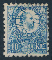 1871 Réznyomat 10kr kék 'SZKL(ENÓ)' (Gudlin kék színben nem említi, a fekete 800 pont!!!)