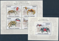 2009 Pókok Mi 2677-2680 kisív + blokk Mi 571