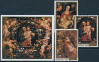 1986 Karácsony, Rubens sor + blokk,Christmas, Rubens set + blockMi 1125-1127 + Mi 173