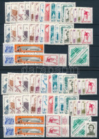 1964 Évfordulók - Események (II.) 12 db sor, benne MBK 2130 összefüggő pár fordított képállással + 5 db MBK 2132a alsó ívszéllel + 1 db MBK 2128 bélyeg 6 db stecklapon (17.210)
