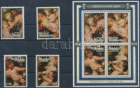 1987 Karácsony: Festmények sor Mi 623-626 (1,85$ sérült gumi) + blokk 68