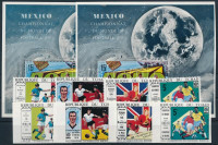 1970 Világkupa győztesek fogazott és vágott sor + fogazott és vágott blokk Mi 309-312 A + B + Mi 9 A + B
