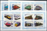 2001 Vonatok a világ minden tájáról kisívsor Mi 2168 A -2207 A