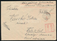 1946 (7. díjszabás) Levél 15.000 Pengő készpénzes bérmentesítéssel 'KECSKEMÉT' - Wels (Ausztria)