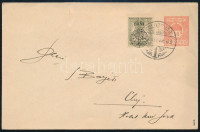 1919.szept.29. 10f díjjegyes levél Kolozsvár 40 Bani díjkiegészítéssel. A Bani szó felülre került tévnyomattal! Érdekes, ritka darab! RR! Signed: Bodor