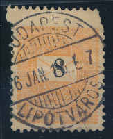 1889 8kr, látványos fogazógép ugrás