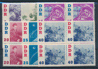 1961 Titow szovjet űrhajós látogatása sor Mi 863-868 négyestömbökben