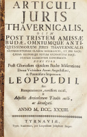 Articuli Juris Thavernicalis …