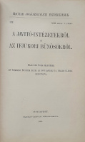 Krajcsik Soma: A javitó-intézetekről és az ifjukori bünösökről.