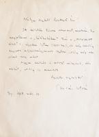 Csukás István (Kisújszállás, 1936 - Budapest, 2020) költő, író autográf levele Fodor Józsefnek 