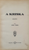 Déry Tibor: A kriska. Regény.