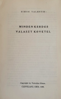 Simon Valentin: Minden kérdés választ követel.