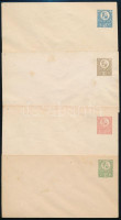 1871 Használatlan 3kr, 5kr, 10kr és 15kr díjjegyes boríték