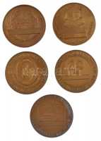Románia 1983-1987. 5xklf filatélia témájú emlékérem tétel (60mm) T:1-Romania 1983-1987. 5xdiff filatelic theme commemorative medallion lot (60mm) C:AU