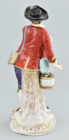 R német porcelán figura, Kézzel festett, jelzett, sérült 24 cm