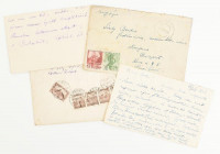 1938 Kanyó Béla (1898-1964) szegedi orvos, egyetemi tanár saját kézzel írt levele és eljegyzéséi értesítője Sárdy Brutus (1892-1970) festőművész, restaurátor részére, borítékkal. + 1922 Kanyó Béla levele Sárdy Brutus