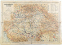 1895 A Magyar Korona Országainak kézi térképe, kiadja: Kogutowicz és T., sérült, 33x44 cm