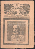 1916 I. Ferenc József halálhíre és képe az Österreichisches Kriegs-Echo c. német ny. lap borítóján, lap széle sérült