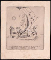 Vadász Endre (1901-1944): Fircsay Ferenc ex libris. Rézkarc, papír, jelzett, 12,5×11 cm