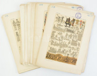 200 db viselettörténeti és történelmi metszet, 1900 körül. Litográfia, papír, jelzett a metszeten (Dess. et lith. par Fr. Hottenroth), intézményi bélyegzővel, lap sarkaiban ceruzás jelzéssel, lap széle részben sérült és foltos,