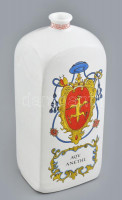 Erdődy Mária: Patika díszedény. Kézzel festett kerámia, jelzés nélkül, AQV. ANETHI felirattal,címerrel, kopásnyomokkal, 1970 körül, m: 31,5 cm